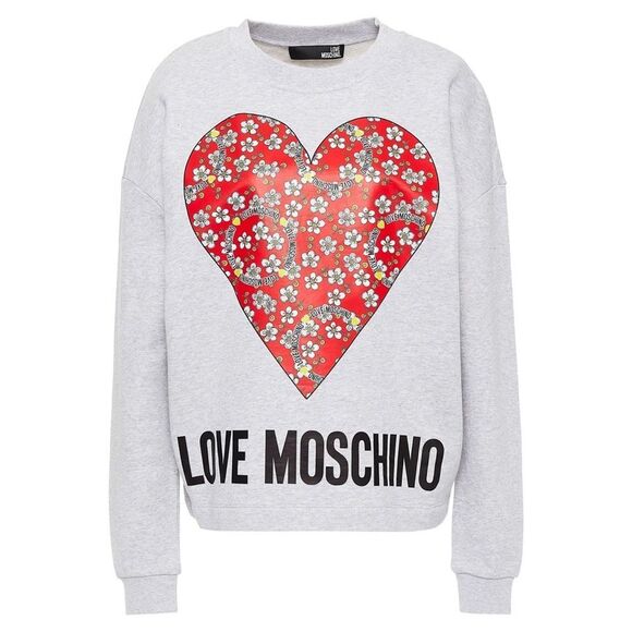 Love Moschino heart French‎ cotton sweatshirt size medium - Picture 2 of 10